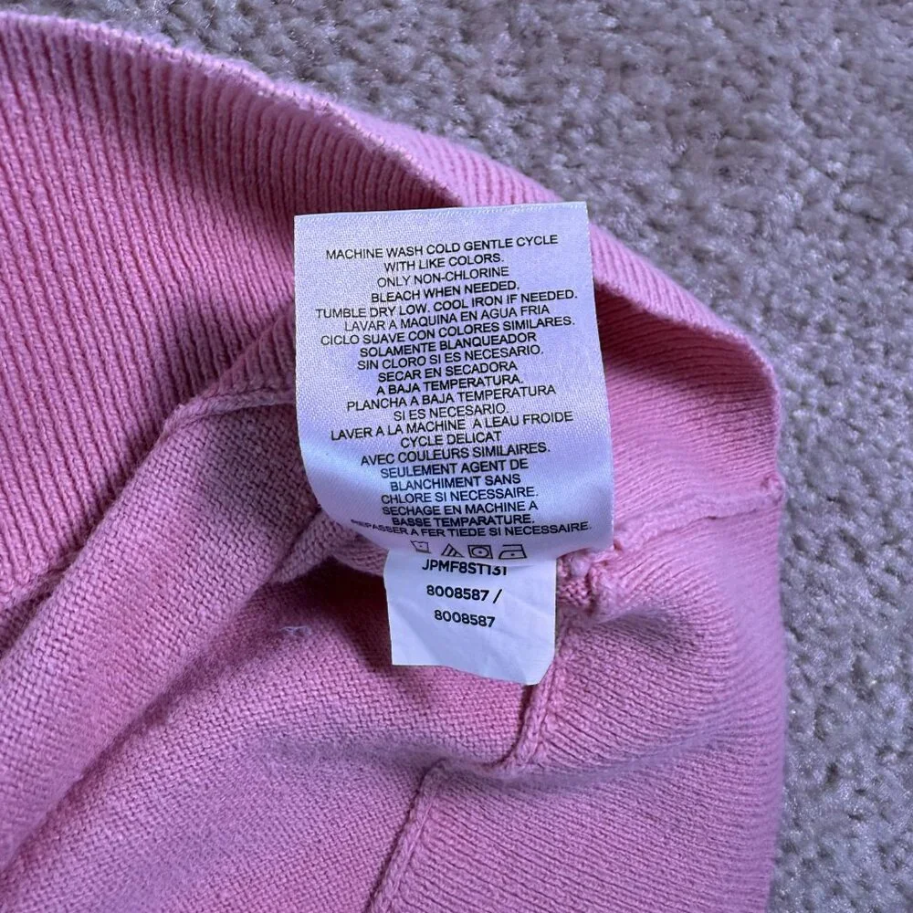 Jones New York Signature Women Sweater Size L Pink Cowl Neck Cotton Cozy E529 - Picture 7 of 11